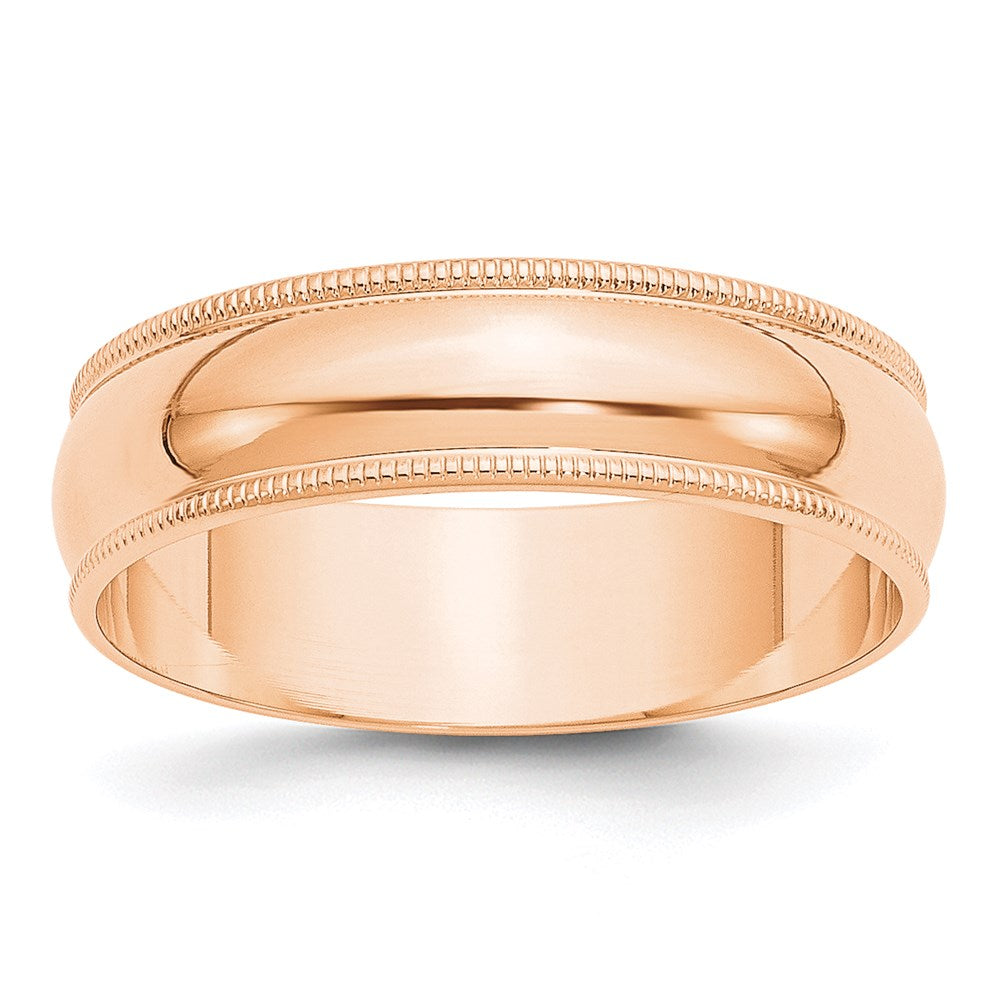 Lightweight Milgrain Half Round Band
