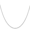 14K White Gold 20 inch Carded .5mm Box Link with Spring Ring Clasp Chain