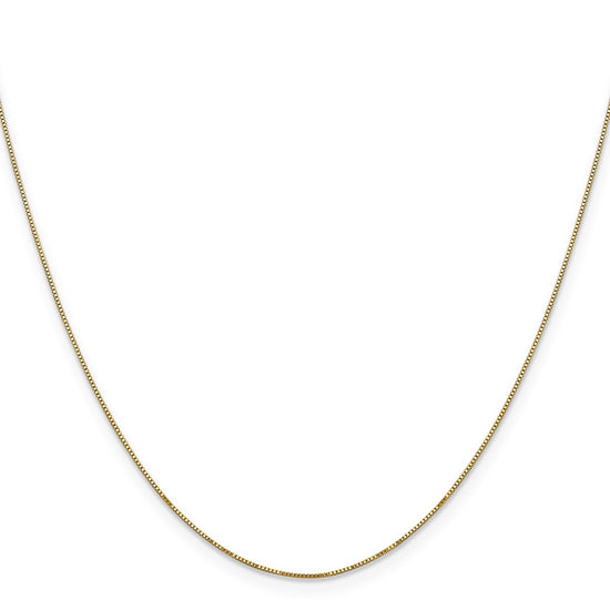 14K 20 inch Carded .5mm Box Link with Spring Ring Clasp Chain