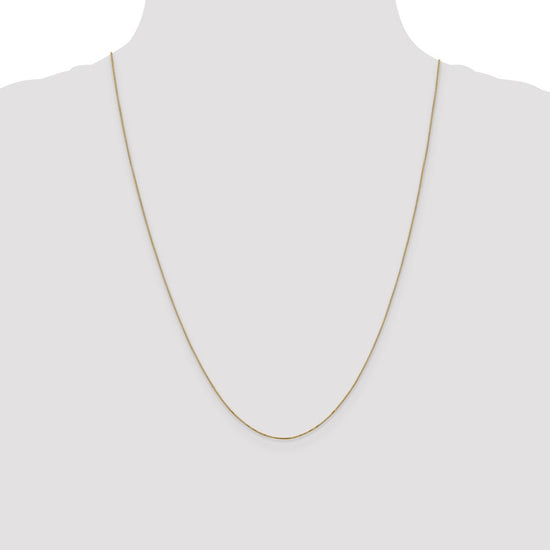 14K 24 inch Carded .5mm Box Link with Spring Ring Clasp Chain