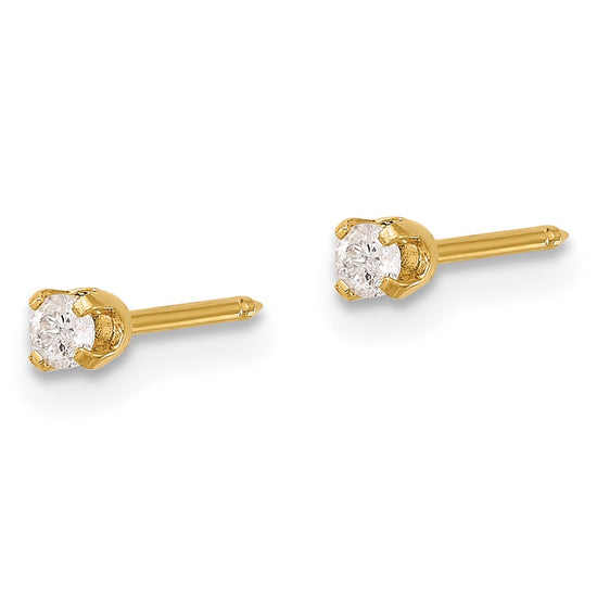 Inverness 14K Polished 2.5mm .10ct Diamond Stud Post Piercing Earrings