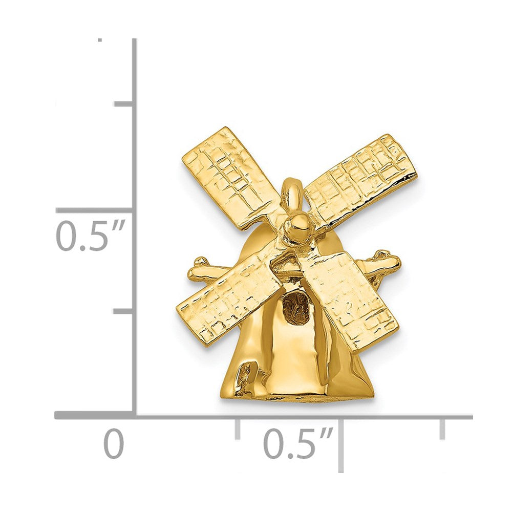 14K  3-D Windmill with Moveable Blades Charm