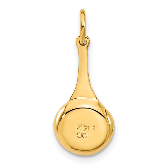 14k 3-D Frying Pan with White and Yellow Enameled Egg Charm