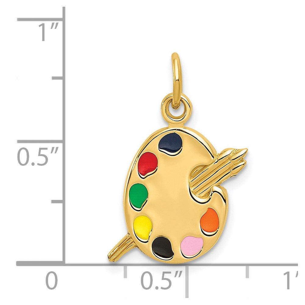 14k Multi-color Enameled Artist Palette Charm