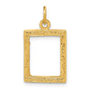 14k Fancy Border 17x13mm Picture Frame Pendant