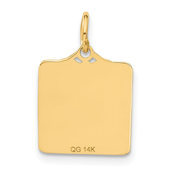 14k Enameled Blue Engravable BIRTH CERTIFICATE Charm