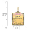 Gold Polished Birth Certificate Pendants
