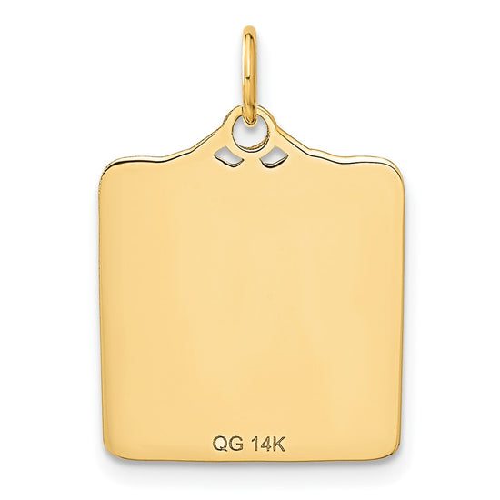 14k Enameled Blue Engravable BIRTH CERTIFICATE Charm