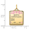 Gold Polished Birth Certificate Pendants