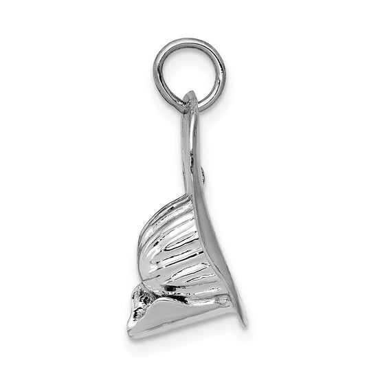 14k White Gold 3-D Large Firemans Helmet Charm