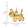 14k Ruby Eye Scottie Dog Charm