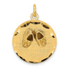 14k Small Solid Engravable Baby Shoes on 19mm Disc Charm