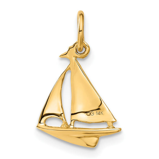 Gold Polished Sailboat Pendants