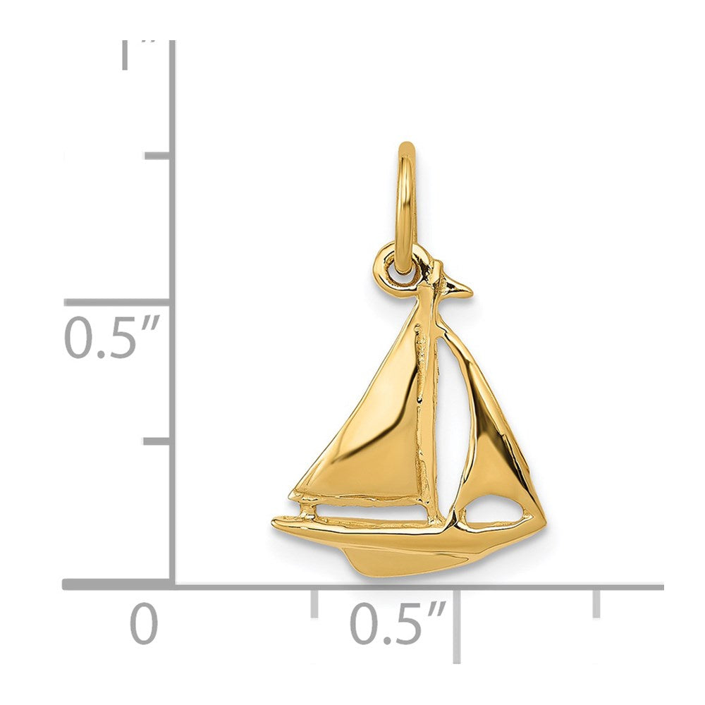 Gold Polished Sailboat Pendants
