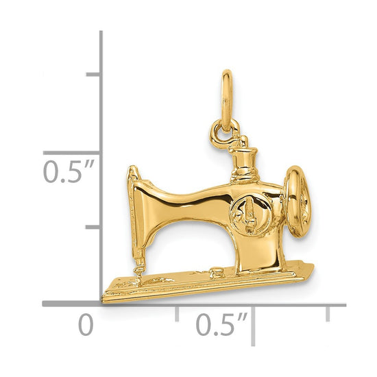 14K 3-D Antique Sewing Machine Charm