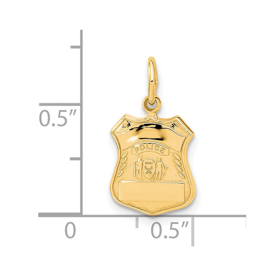 14k POLICE Badge Charm