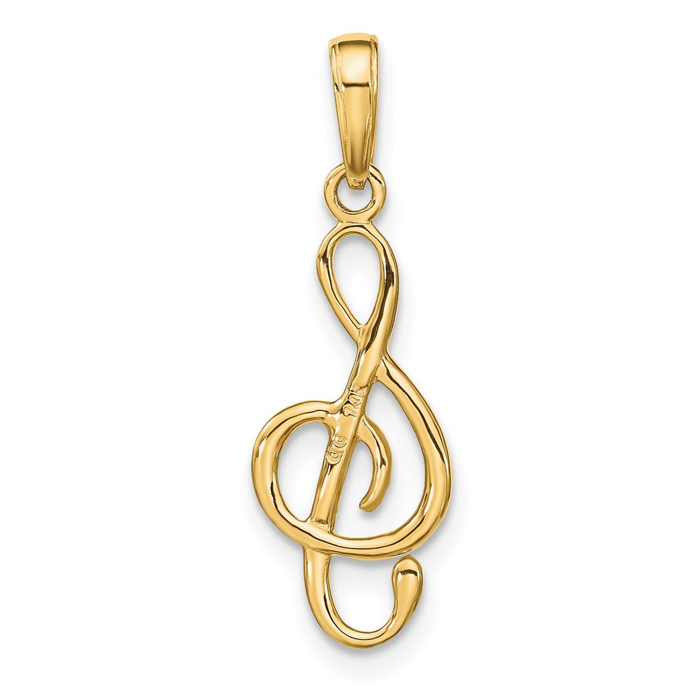 Gold 3D Treble Clef Charm