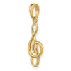 Gold 3D Treble Clef Charm