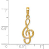 Gold 3D Treble Clef Charm