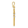 14K and White Rhodium 3-D Pipe Wrench Charm