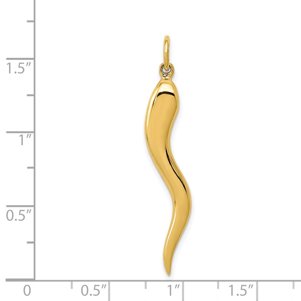Gold Polished Italian Horn Pendants