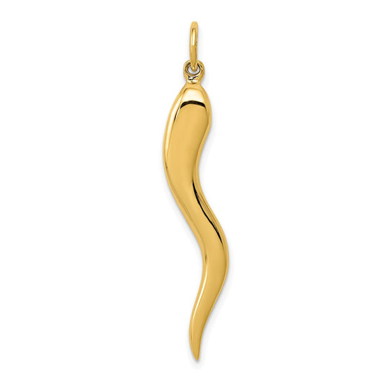 Gold Polished Italian Horn Pendants