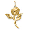 14k Red CZ Rose Charm