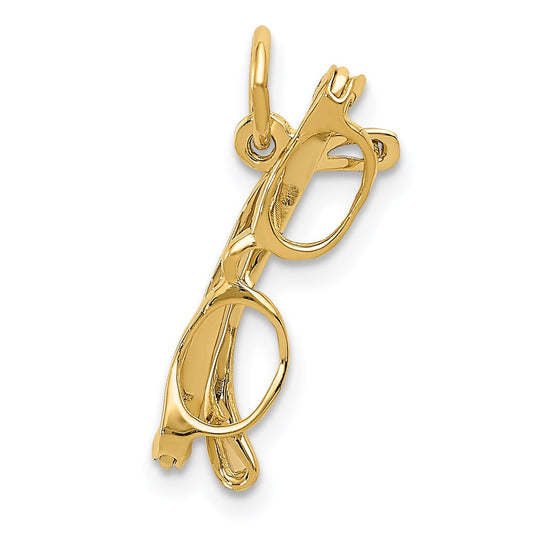 14k 3-D Glasses with Moveable Sides Charm