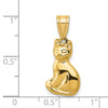 Gold Polished Cat Pendants