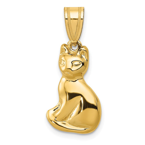 Gold Polished Cat Pendants