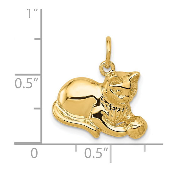 Gold Polished Cat Pendants