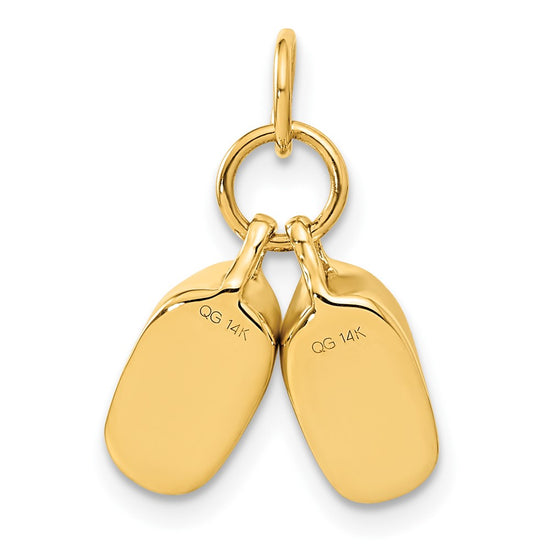 Gold 3D Movable Baby Shoe Charm