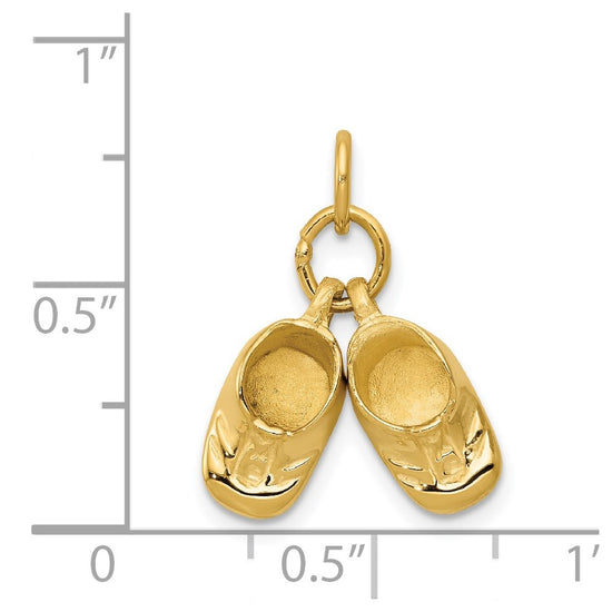 Gold 3D Movable Baby Shoe Charm