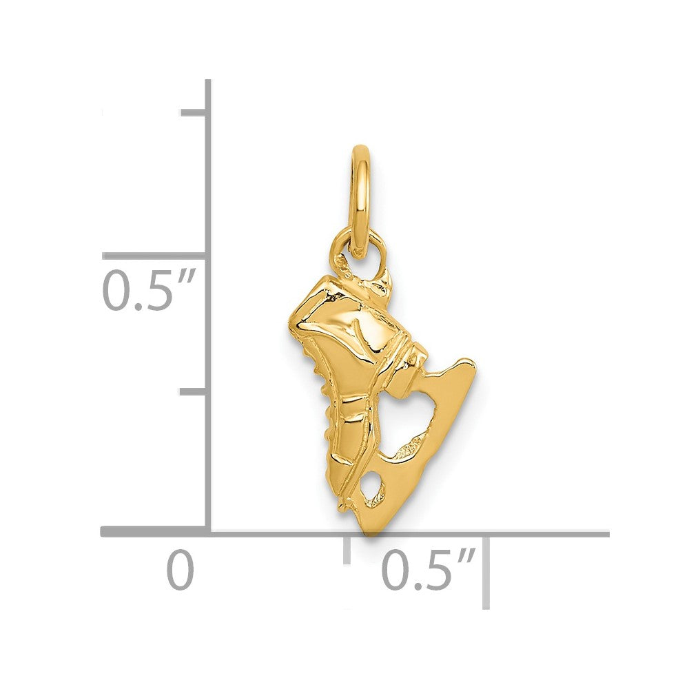 14K  3-D Ice Skate Charm