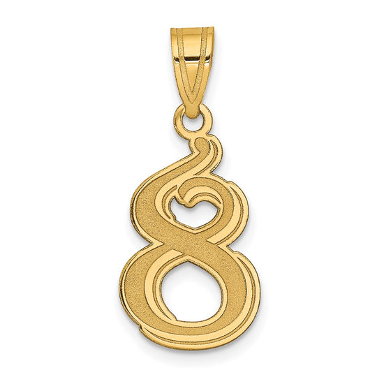 14k Polished Etched Number Pendants