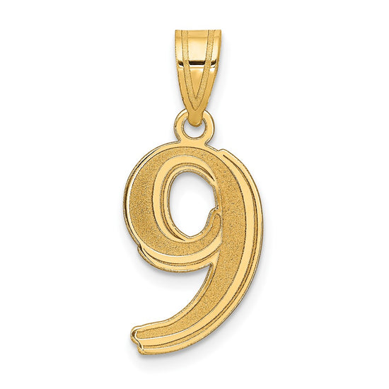 14k Polished Etched Number Pendants