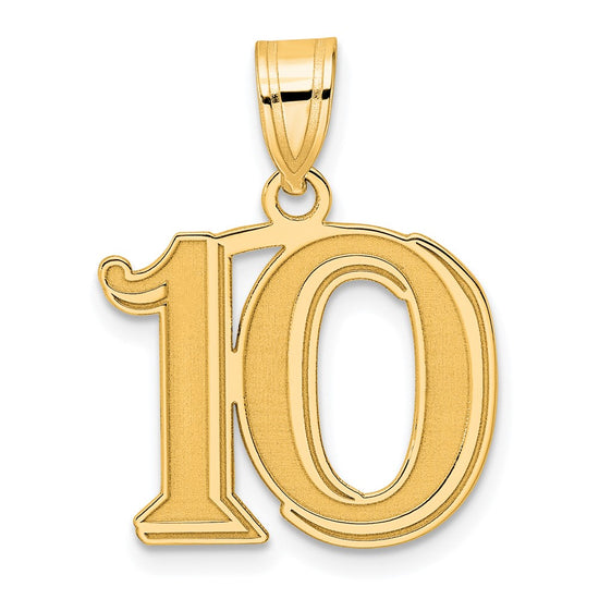 14k Polished Etched Number Pendants