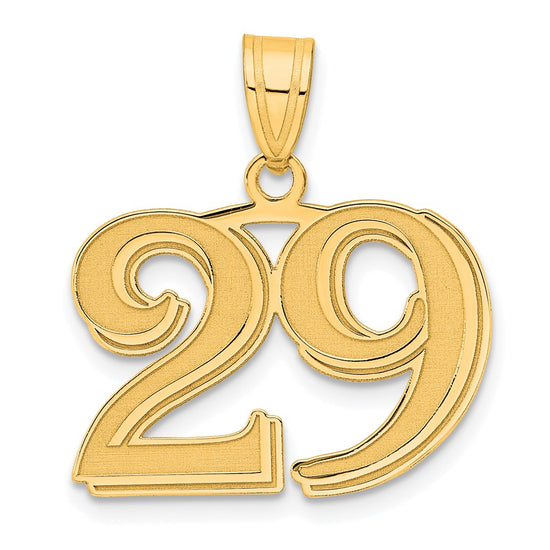 14k Polished Etched Number Pendants