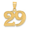 14k Polished Etched Number Pendants