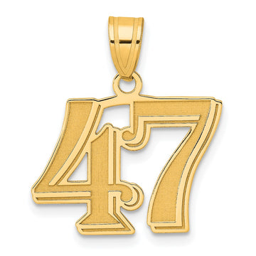 14k Polished Etched Number Pendants