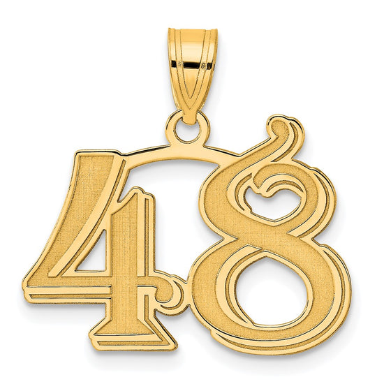 14k Polished Etched Number Pendants