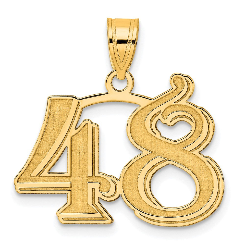 14k Polished Etched Number Pendants
