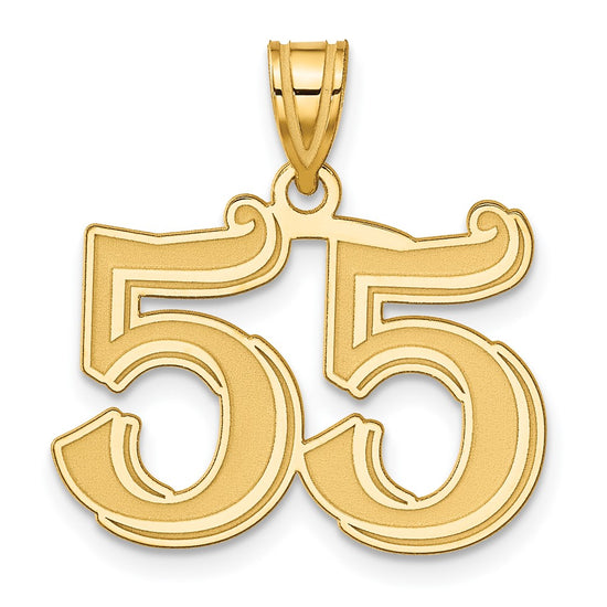 14k Polished Etched Number Pendants