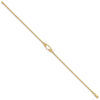 14k Polished Open Heart with Filigree and Bismark Chain 10 inch  Anklet
