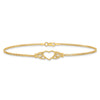 14k Polished Open Heart with Filigree and Bismark Chain 10 inch  Anklet