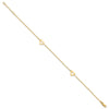 14k Polished Cut-out Heart 9 inch Plus 1 inch Extender Total 10 inch Anklet