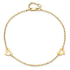 14k Polished Cut-out Heart 9 inch Plus 1 inch Extender - Total 10 inch Anklet