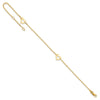 14k Polished Cut-out Heart 9 inch Plus 1 inch Extender - Total 10 inch Anklet