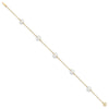 14k 7-8mm White Near Round Freshwater Cultured Pearl 5-station 10 inch Anklet