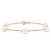 14k 7-8mm White Near-Round Freshwater Cultured Pearl 5-Station 9 inch Anklet